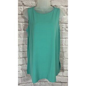 Susan Graver Modern Essentials Liquid‎ Knit Tunic Tank Top Medium Mint Shirt